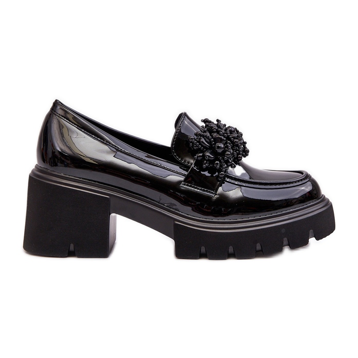 WS1 Chaussures En Cuir Verni Pour Femme Avec Décoration Noir Renesma le noir WS1 Chaussures En Cuir Verni Pour Femme Avec Décoration Noir Renesma le noir