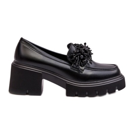 WS1 Chaussures En Cuir Pour Femmes Avec Décoration Noir Renesma le noir