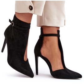 WS1 Bottines en Daim pour Femme à Talon Haut, Noir Amalundi le noir