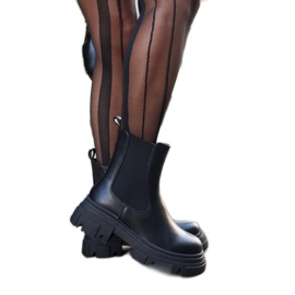 Bottines noires avec insert en caoutchouc D'Isola