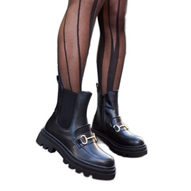 Bottines noires avec protecteur Sailetto visible le noir