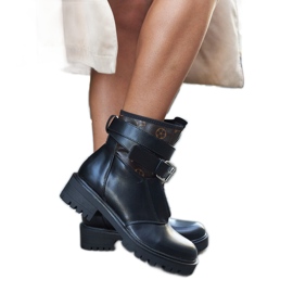 Boots noires avec bride Domus décorative le noir