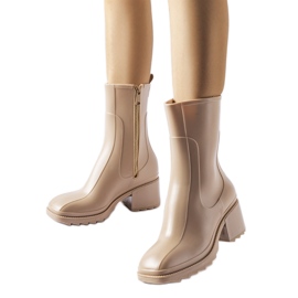 Bottines Wellington zippées beiges avec bloc Maggiore