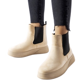 Bottines beiges sur la plateforme Benilde