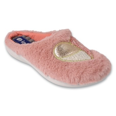 Chaussons femme Inblu 155D148 rose avec application dorée