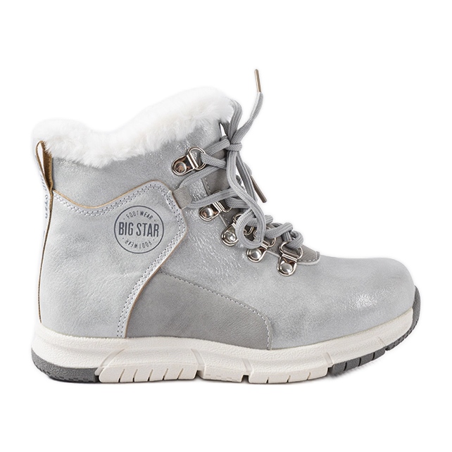Chaussures chaudes grises pour enfants Big Star KK374178 argent