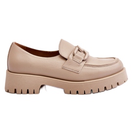 Lemar Chaussures en cuir à la mode Mocassins beiges Lemar Chaussures en cuir à la mode Mocassins beiges