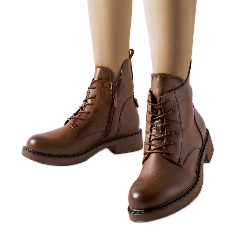 Bottines plates asymétriques marron de Solza brun Bottines plates asymétriques marron de Solza brun