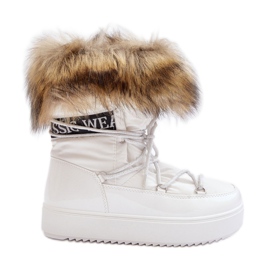 Bottes De Neige À Lacets Pour Femme Blanc Santero blanche Bottes De Neige À Lacets Pour Femme Blanc Santero blanche