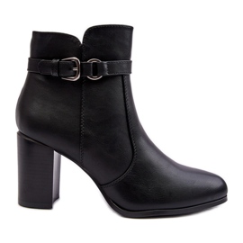 Sergio Leone Bottines en cuir avec boucle pour femme, noir Lasima