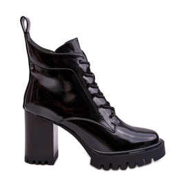 S.Barski Bottes isolées vernies à talons hauts Noir D&amp;A MR870-54
