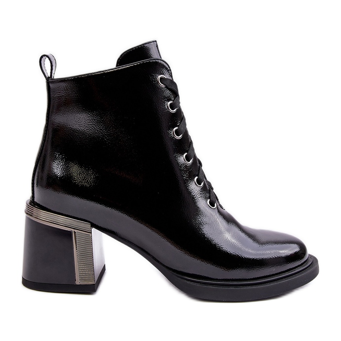 S.Barski Bottes vernies pour femmes D&amp;A MR870-98 Noir le noir