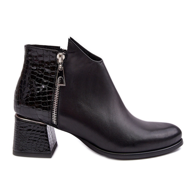 PA2 Bottines en cuir à talon bas pour femme Zazoo 4111 Noir le noir PA2 Bottines en cuir à talon bas pour femme Zazoo 4111 Noir le noir