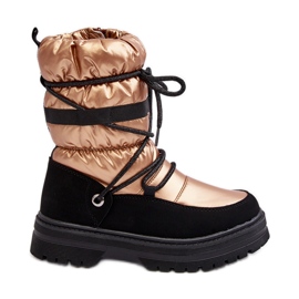 Bottes de neige imperméables et isolées en laine pour enfants Golden Romaine doré