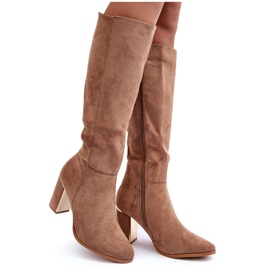 Seastar Bottes à talons hauts en daim beige foncé de Kilrenita