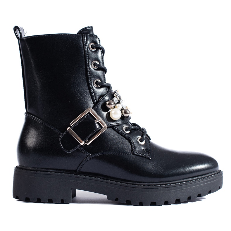 Baggies femme noires avec perles Shelovet le noir