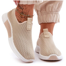 Chaussures de sport à enfiler classiques pour femmes, beige