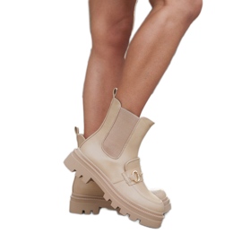 Bottines beige foncé avec protecteur Sailetto