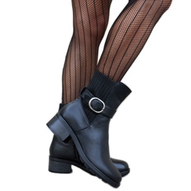 Bottines noires avec boucle Archuleta décorative