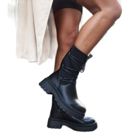 Inna Bottines chaussettes noires Eliot avec liens