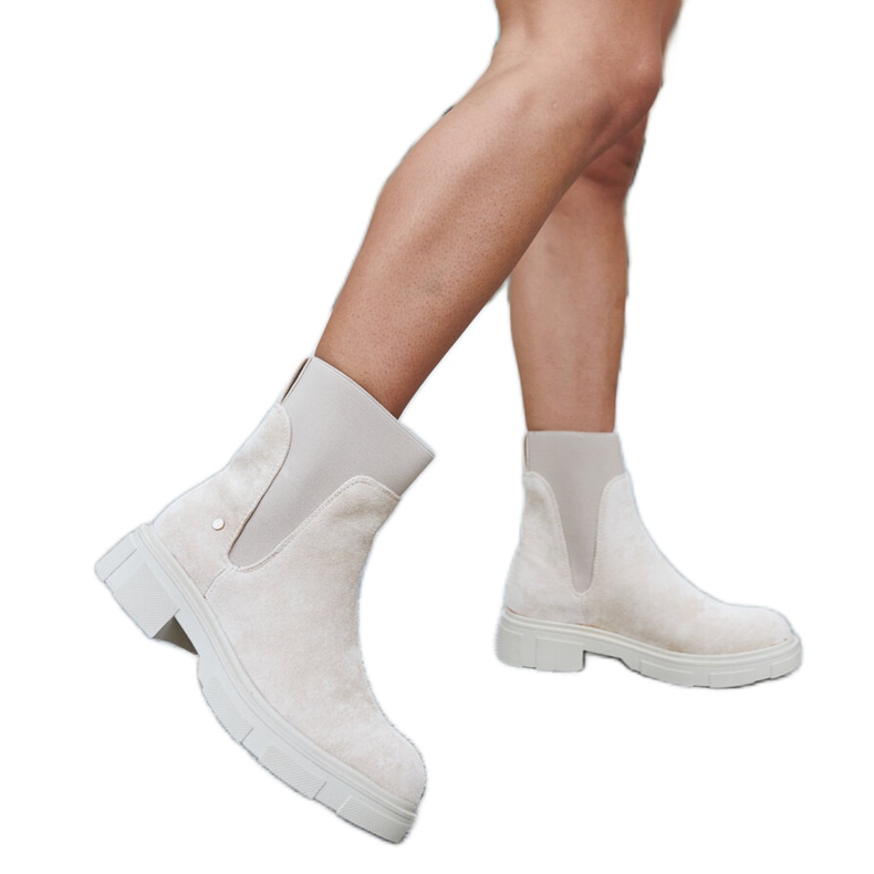 Inna Bottines à enfiler beiges par Adalrico Inna Bottines à enfiler beiges par Adalrico