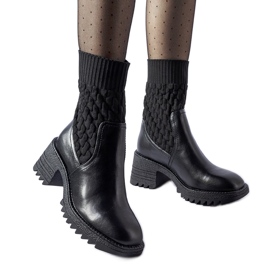 Bottines chaussettes noires avec embossage Buckley