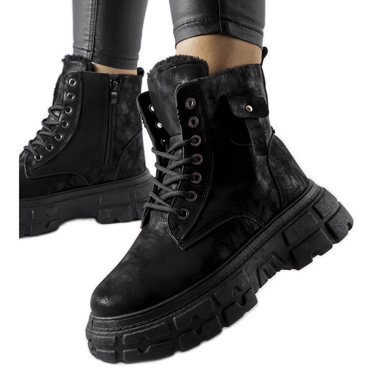 Inna Bottes isolées noires sur la plateforme Lina le noir Inna Bottes isolées noires sur la plateforme Lina le noir