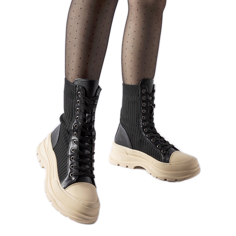 Chaussures chaussettes noires à semelle Vitto légère le noir