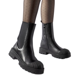 Inna Bottes Porcigatone isolées classiques noires le noir