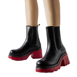 Bottines isolées noires à talon Tirano rouge le noir Bottines isolées noires à talon Tirano rouge le noir