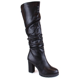 Bottines à talons hauts froissées et isolées pour femme Filippo DKZ4814 noir