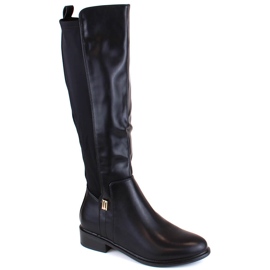 Bottes femme avec caoutchouc élastique, isolées noir Filippo DKZ4821