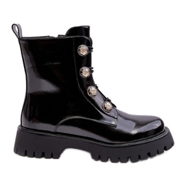 S.Barski Bottes isolées pour femmes avec boutons décoratifs D&amp;A MR870-51 Noir