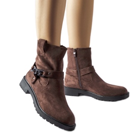 Bottes en éco-daim marron de Valente brun