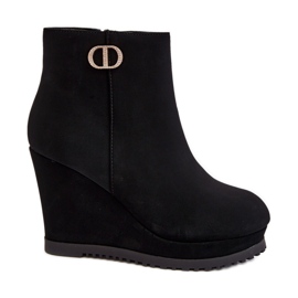 WJ2 Bottines compensées pour femme avec petite décoration, noir Bertolina le noir