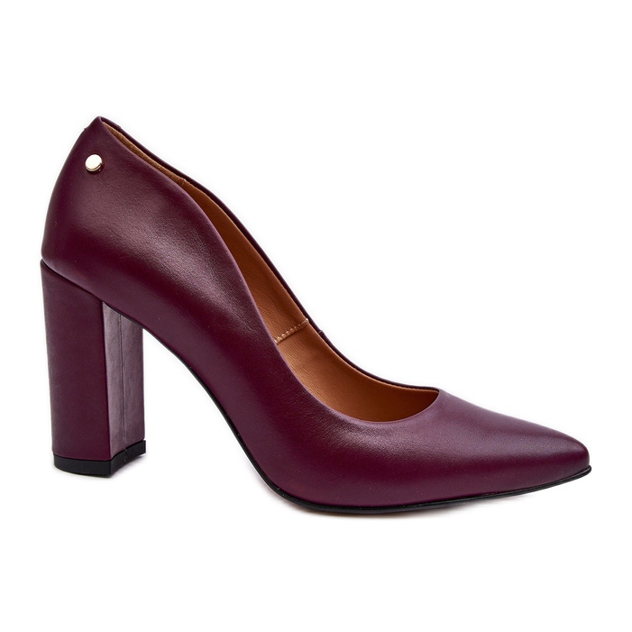Escarpins en cuir sur talon haut Laura Messi 2624/228 Bordeaux rouge
