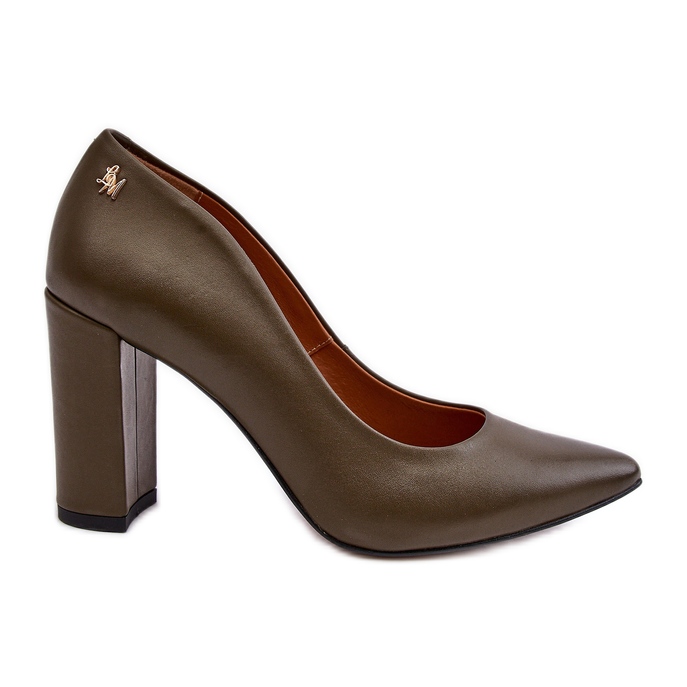 Escarpins en cuir sur talon haut Laura Messi 2624/227 Vert foncé
