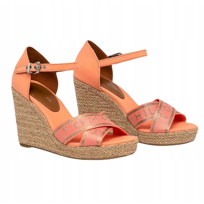 Tommy Hilfiger Tommy Metallic High Wedge Sandal W chaussures FW0FW04753 orange