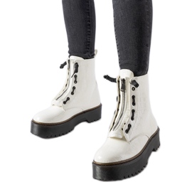 Inna Bottines à plateforme blanches avec embossage Ascea