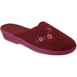 Befado chaussons femme à fleurs pu 219D480 bordeaux rouge