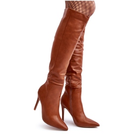 WS1 Cuissardes à talons hauts pour femmes, marron Sirenpha brun