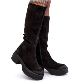 Cuissardes Femme En Daim Lemar Noir Malayah le noir