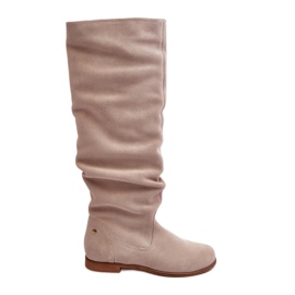 Bottes Genou En Daim Pour Femme Maciejka 05790-22 Beige Clair