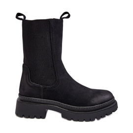 PE1 Bottines Chelsea avec fermeture éclair pour femme, noir Samil