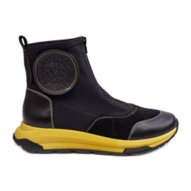 Bottines En Cuir Avec Fermeture Éclair Pour Femme Maciejka 06297-01 Noir