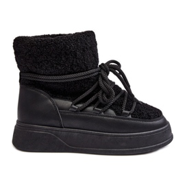 FG2 Bottes de neige à plateforme pour femmes noires Ahatissa
