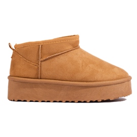 Bottes de neige à plateforme courtes Shelovet camel brun Bottes de neige à plateforme courtes Shelovet camel brun