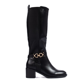 Bottines noires à talons bas Shelovet
