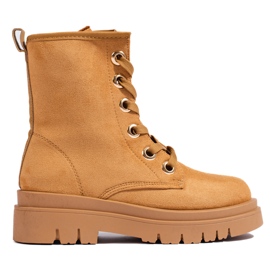 Travailleurs en daim camel pour femmes Shelovet brun