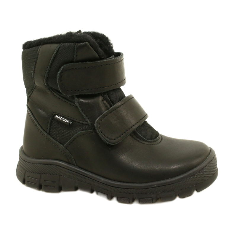 Bottes de neige en cuir pour enfants TE-Por Mazurek 1351 noir le noir